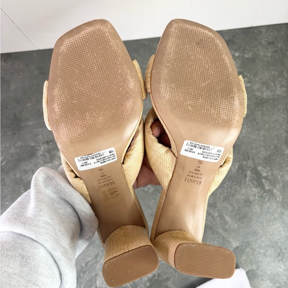 Schutz Fairy High Sandals crisscross strap pleated knot detail block heel sz 10 - Picture 5 of 6